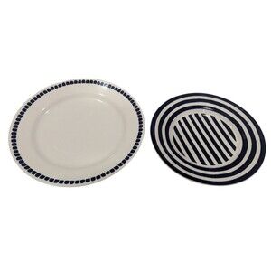 Kate Spade Lenox Charlotte Street North Dotted Dinner Plate Striped Salad Plate